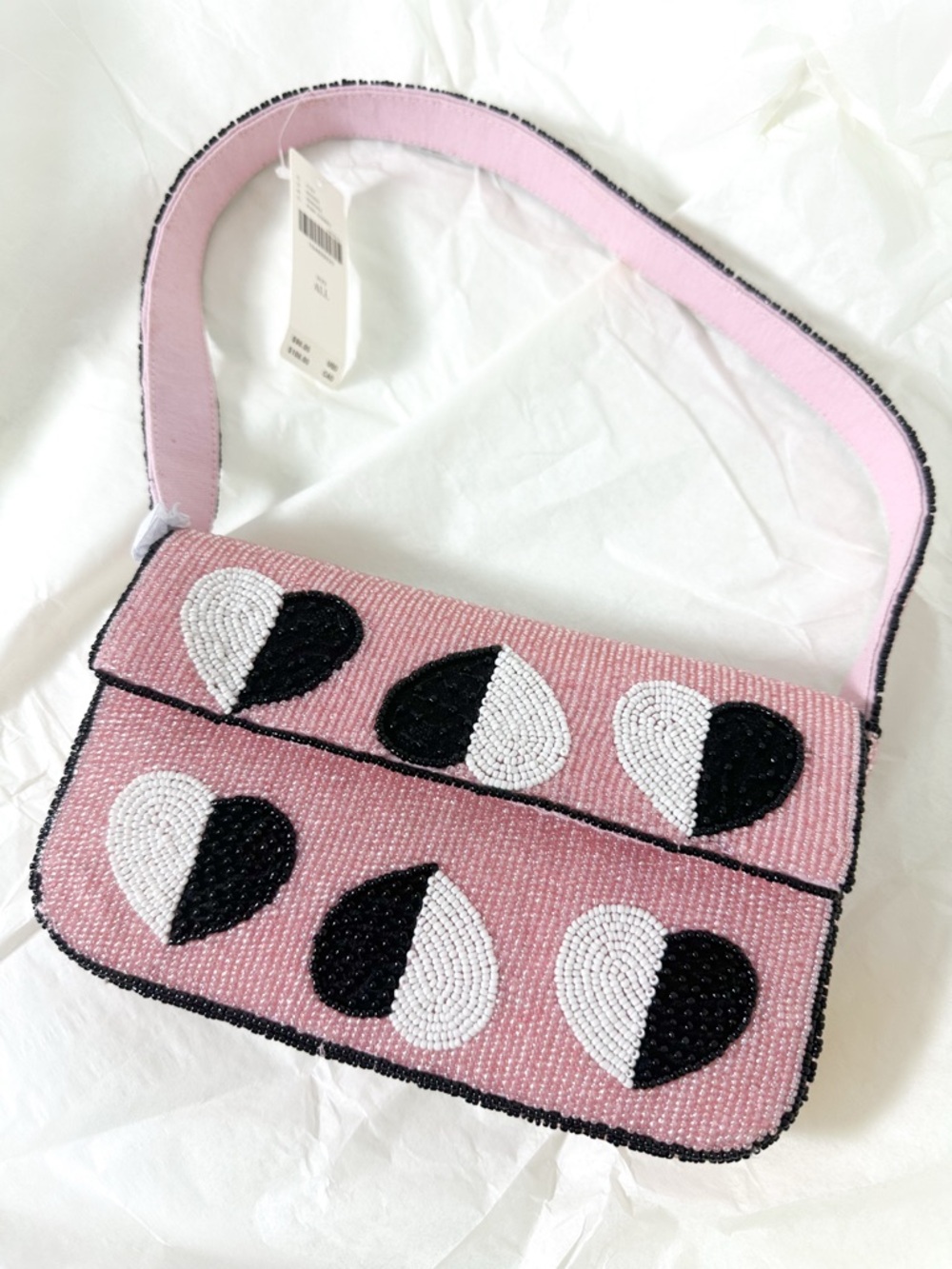 Anthropologie The Fiona Beaded Bag Icon Edition Hearts NWT - Picture 5 of 11